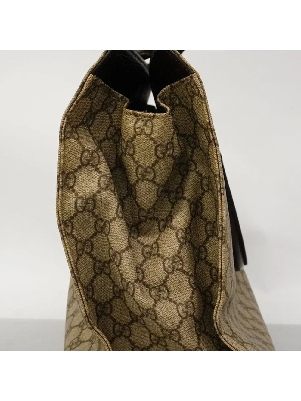 Gucci Handbag GG Supreme Brown Silver